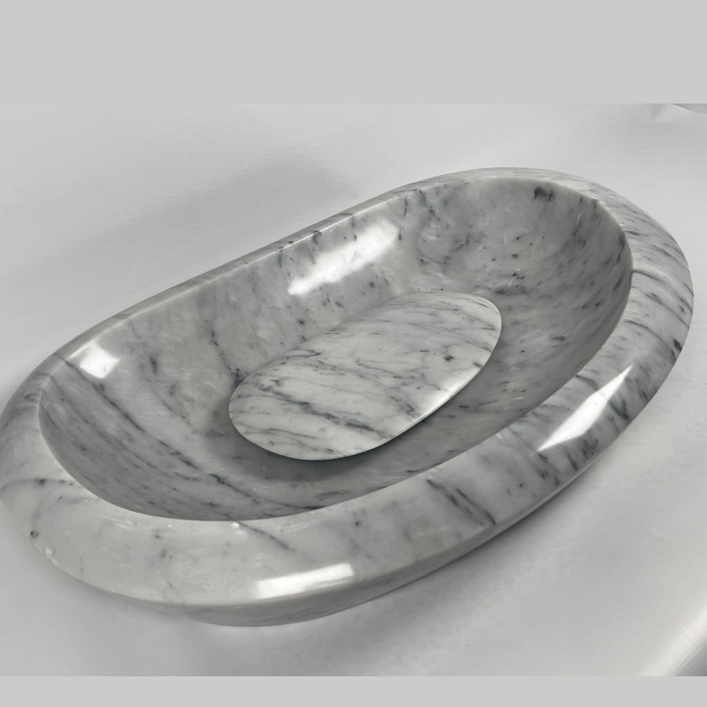 Bean Grey Streaked Marble Sink