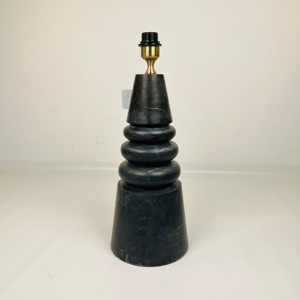 Ringed Cone Black Table Lamp