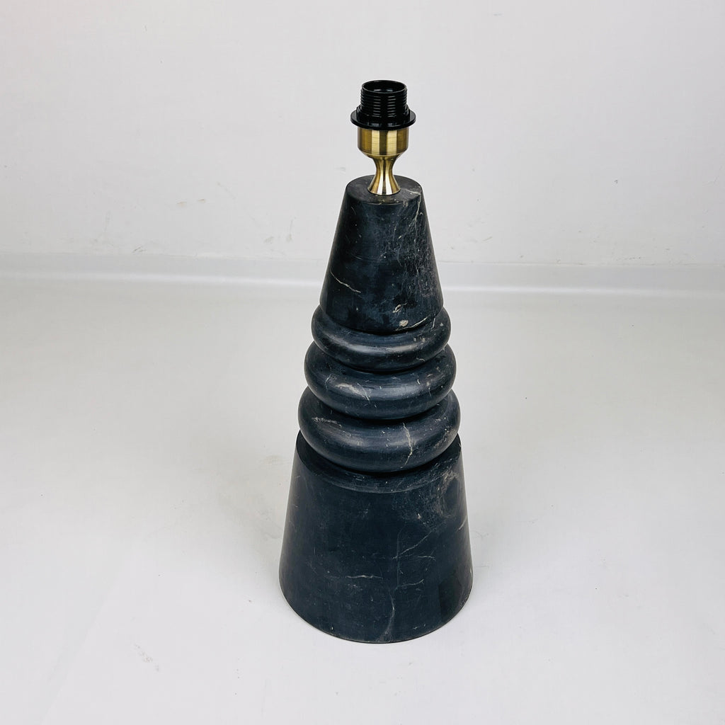 Ringed Cone Matte Black Table Lamp