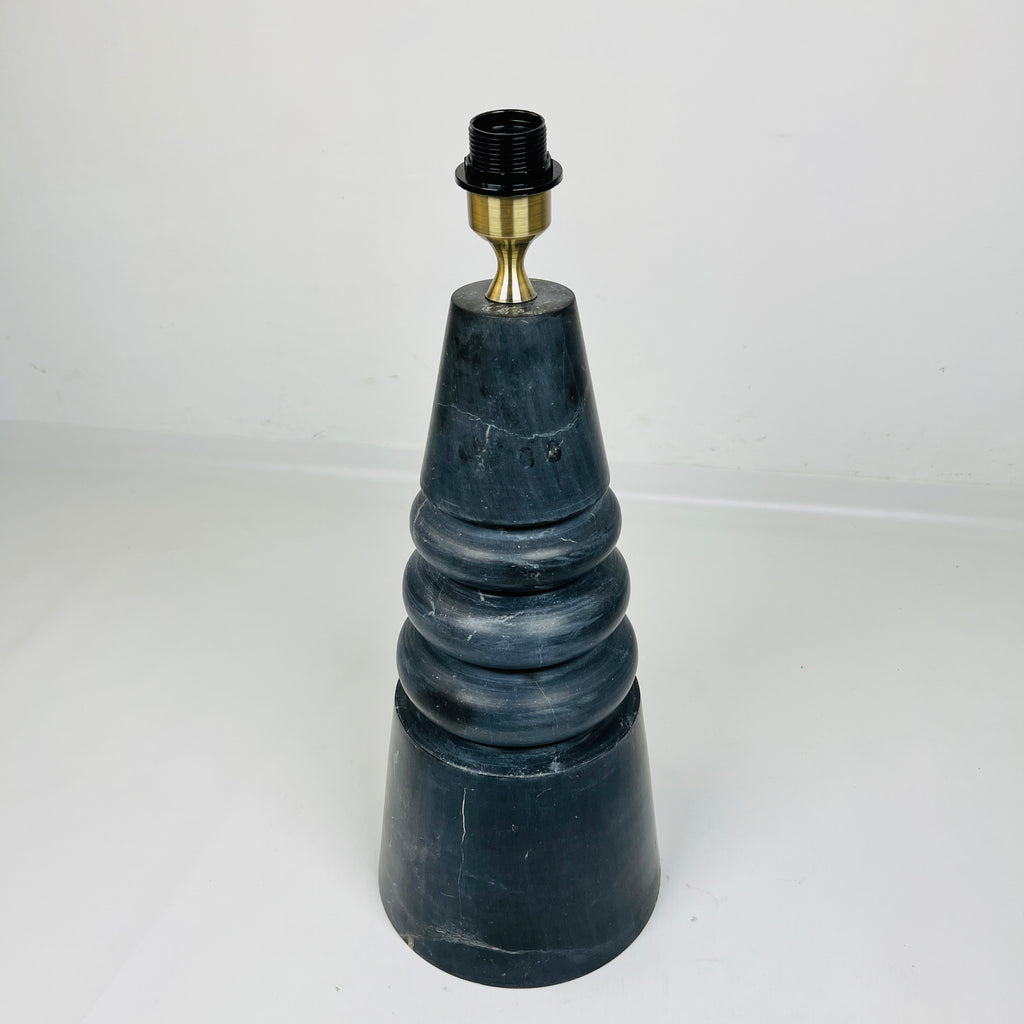 Ringed Cone Matte Black Table Lamp