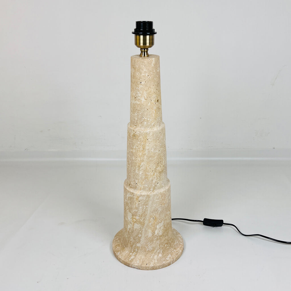 Stepped Travertine Grazed Table Lamp